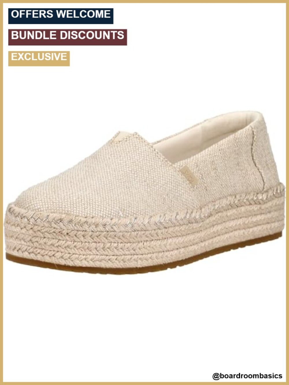 Canvas Slip-On Espadrille Flatforms Platform Wedge Shoes OrthoLite